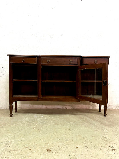 Vetrina console coloniale in legno di Teak