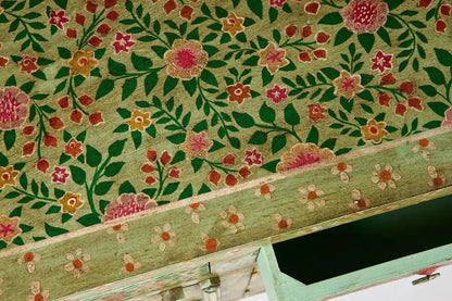 Credenza Indiana in legno massello dipinto 3a 3c