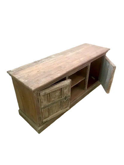 credenza indiana bassa con 2 ante in teak 