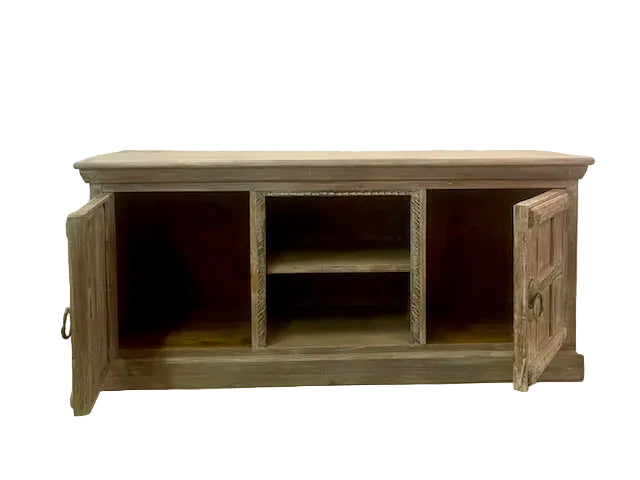 credenza indiana in legno massiccio 2 ante aperta