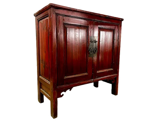 Credenza cinese antica in legno di cipresso maniglie in ottone
