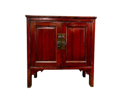 Credenza cinese antica originale in legno di cipresso maniglie in ottone 