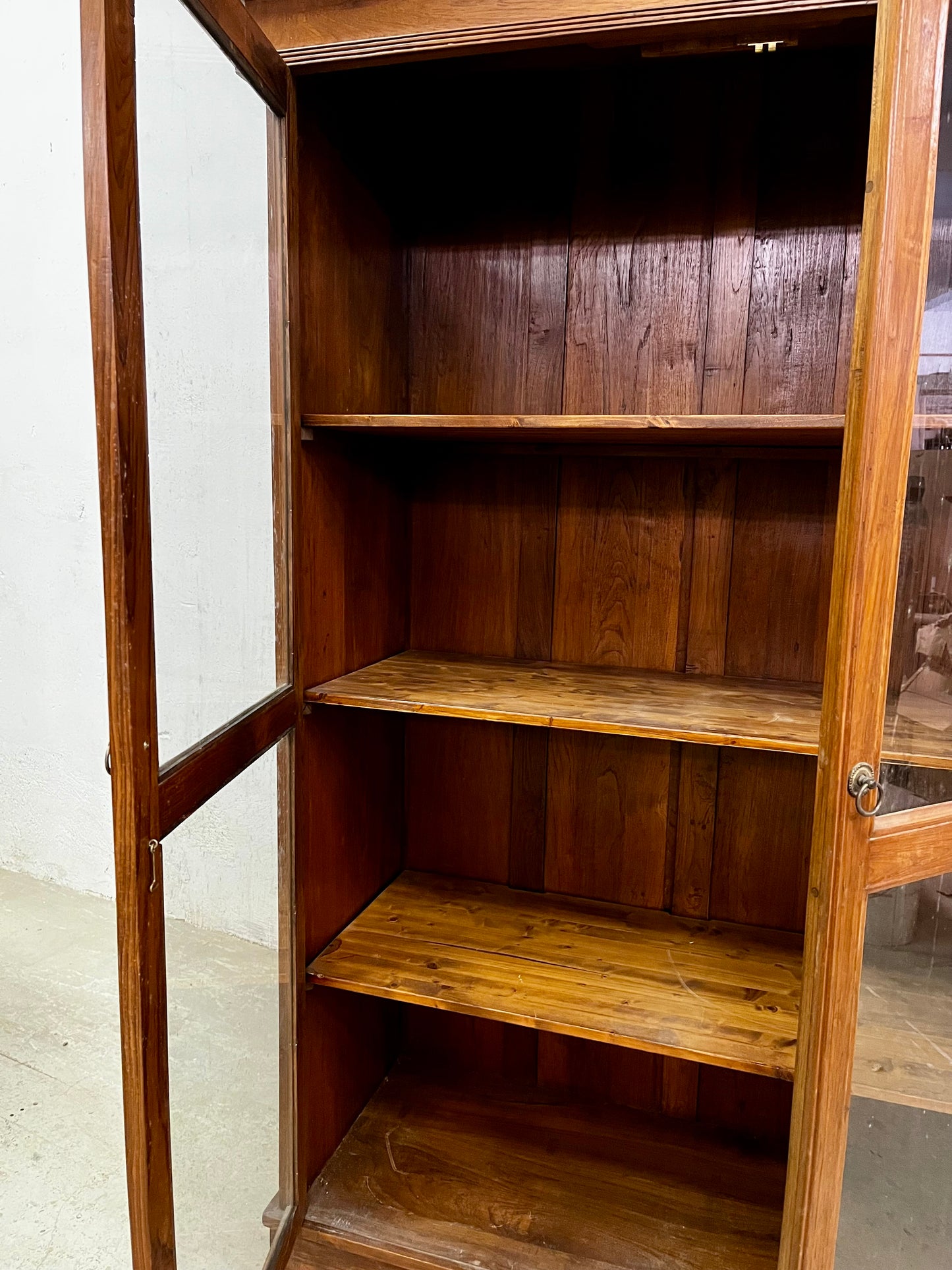 Vetrina coloniale in legno massiccio di teak