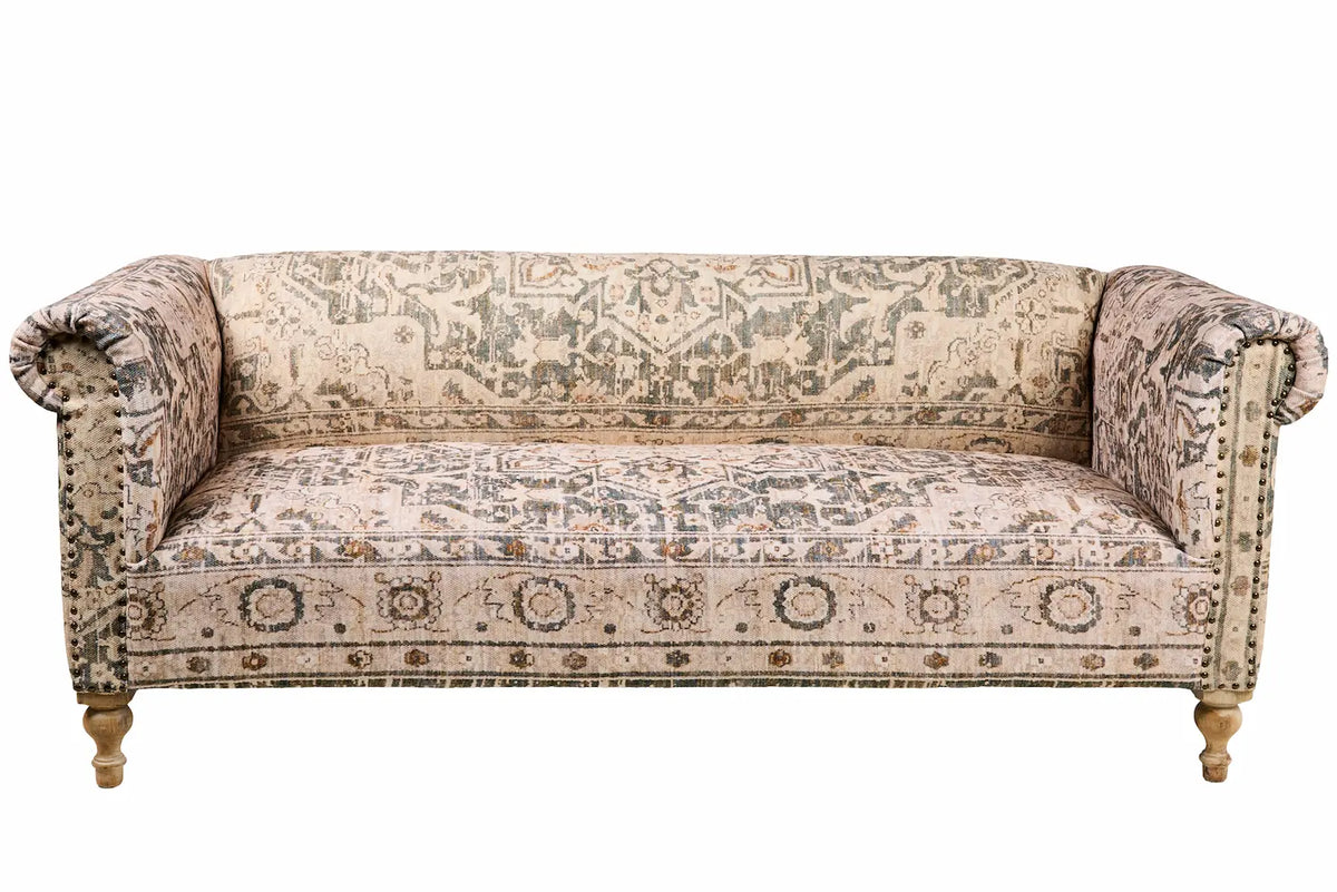 Divano stile vintage cotone e mango 3 posti