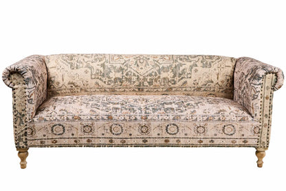 Divano stile vintage cotone e mango 3 posti