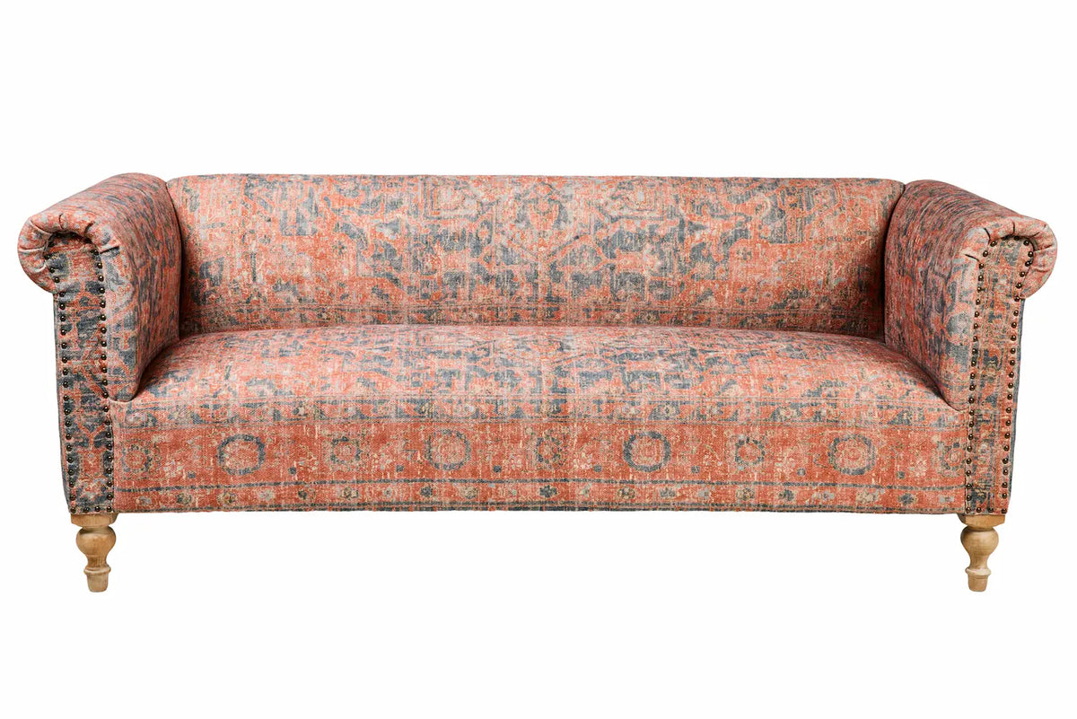 Divano stile vintage cotone e mango 3 posti
