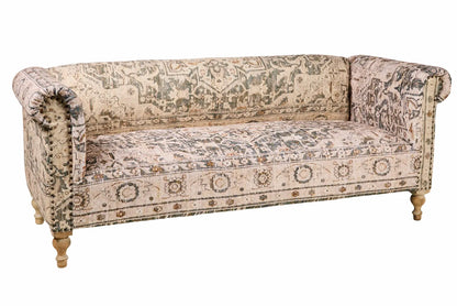 Divano stile vintage cotone e mango 3 posti