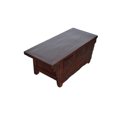 Antico Mobiletto altare cinese Shanxi in legno massello di Cipresso 3 cassetti