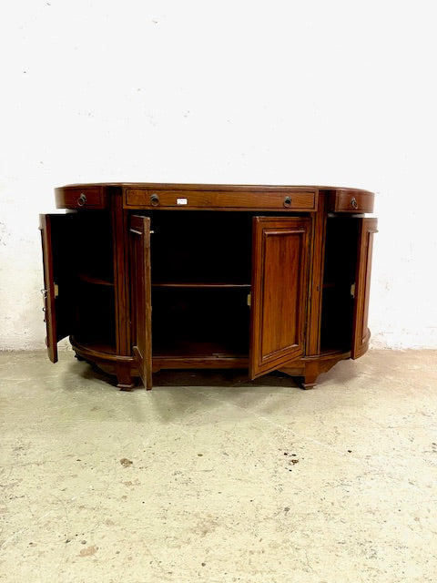 Credenza coloniale con intarsio in legno di teak