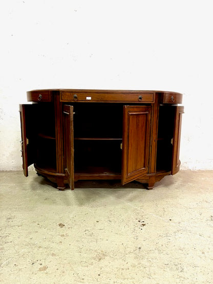 Credenza coloniale con intarsio in legno di teak