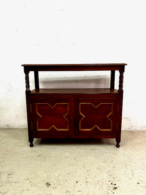 Credenza coloniale in Mogano e Teak