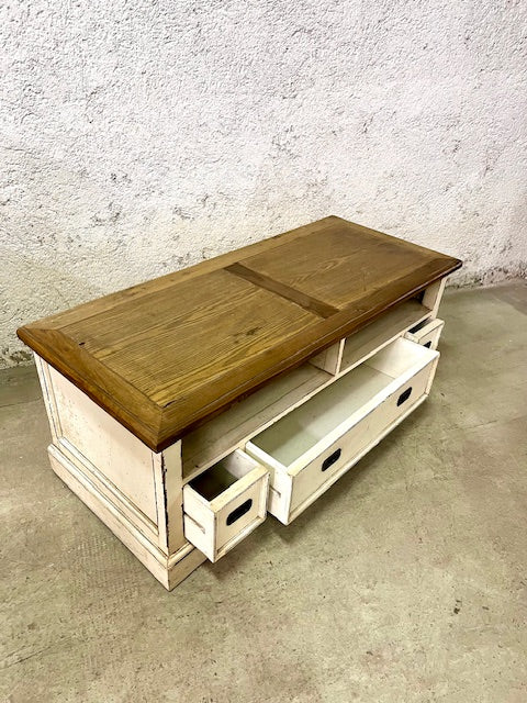 Mobile porta tv in legno massiccio Shabby chic top in rovere