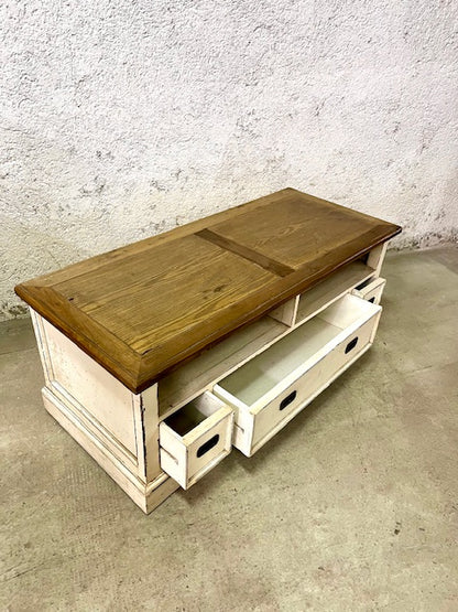 Mobile porta tv in legno massiccio Shabby chic top in rovere