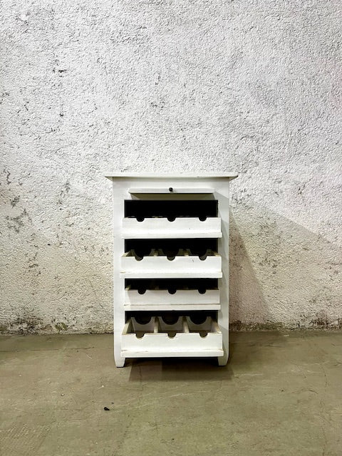 Porta bottiglie in legno massiccio shabby chic