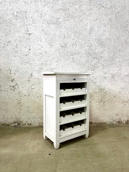 Porta bottiglie in legno massiccio shabby chic