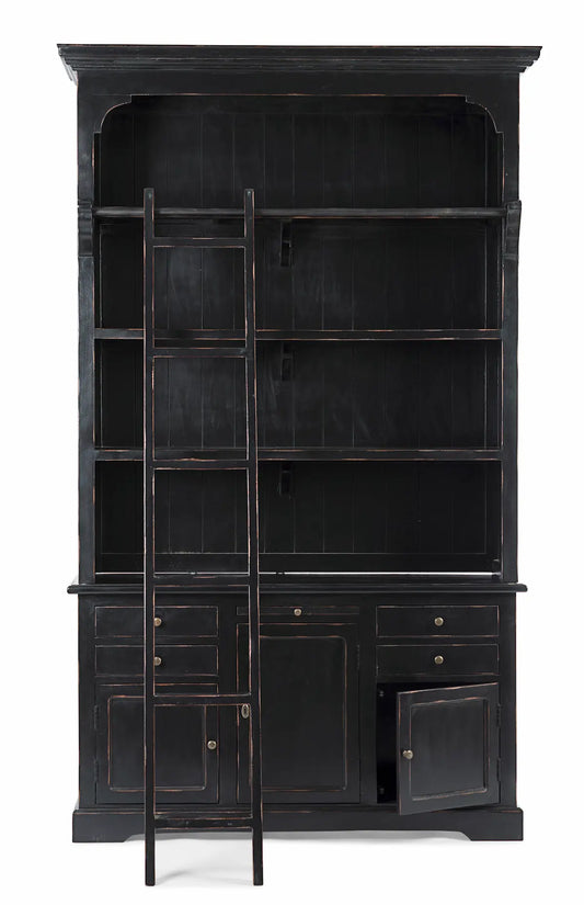 Libreria shabby chic con scala in legno massello