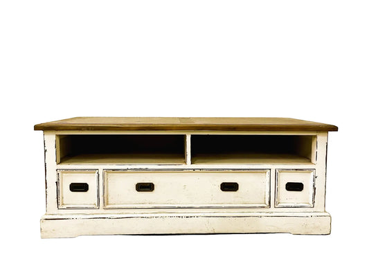 credenza porta tv shabby chic in legno massiccio  frontale