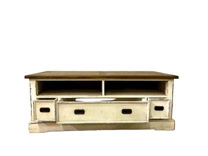 credenza porta tv shabby chic in legno massiccio 