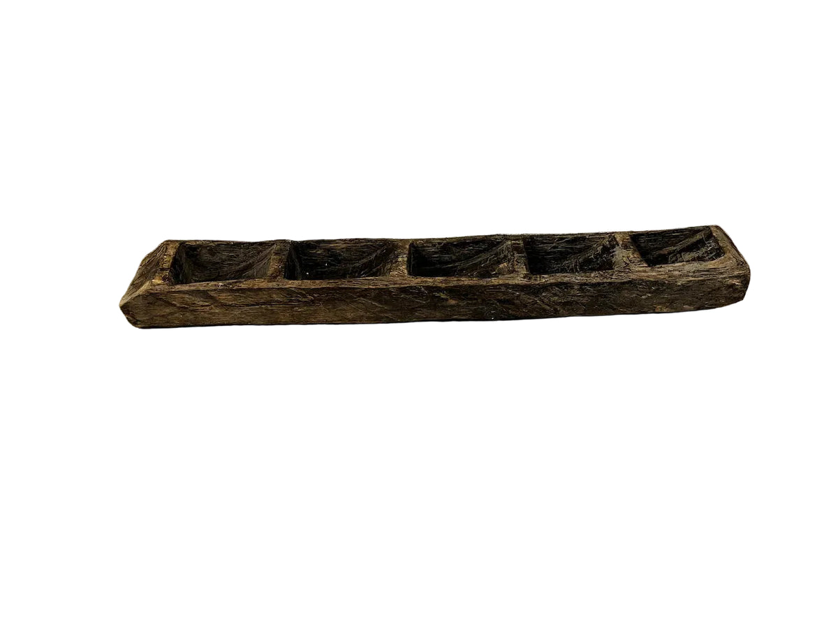 Scaletta nepalese originale in legno massiccio scavato