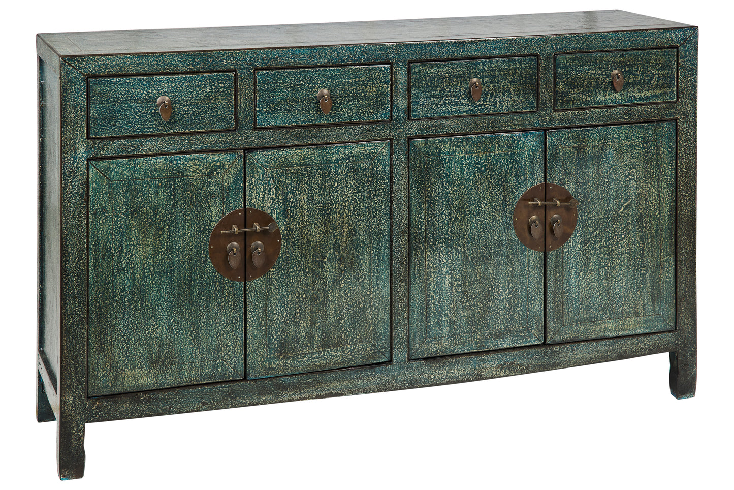 Credenza stile cinese 4 ante 4 cassetti in legno massiccio