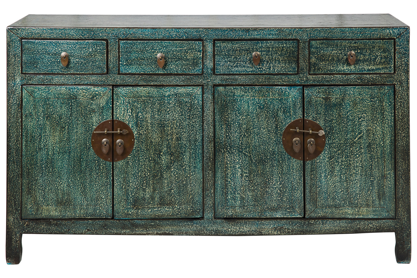 Credenza stile cinese 4 ante 4 cassetti in legno massiccio