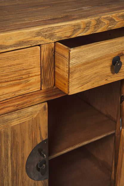 Credenza stile cinese 4 ante 4 cassetti in legno massiccio