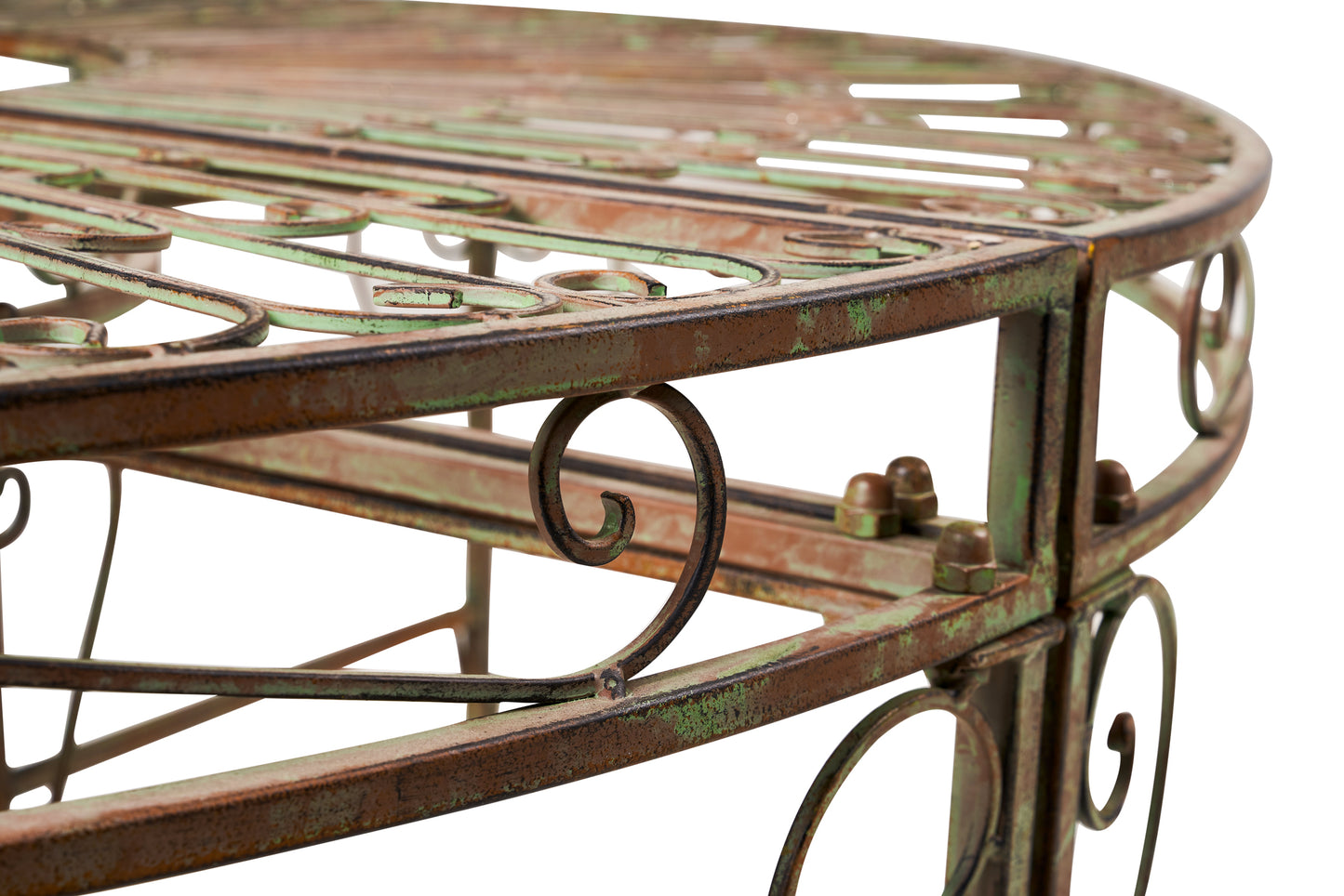 Panca ferro verde liberty tonda da giardino