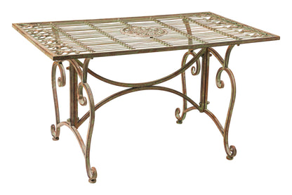 Completo da giardino in ferro battuto verde rame set 4 pezzi