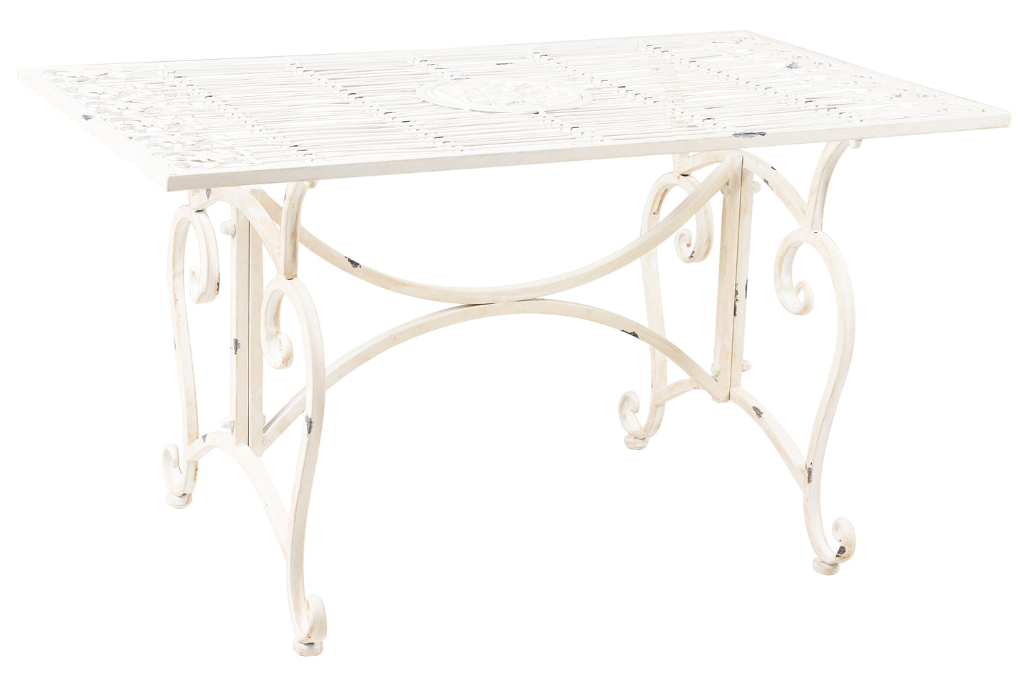 Completo da giardino in ferro battuto verde rame set 4 pezzi