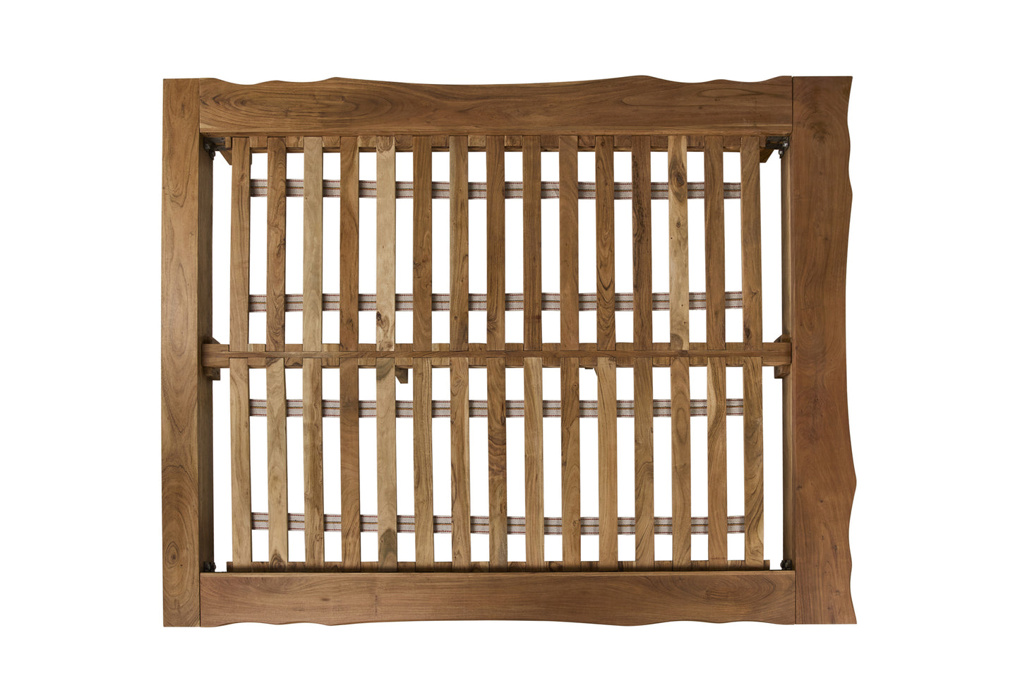 Letto etnico in legno massiccio naturale bordo vivo