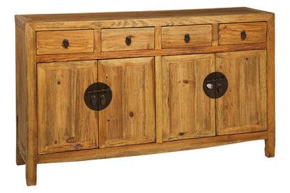 Credenza stile cinese 4 ante 4 cassetti in legno massiccio