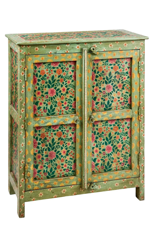 Credenza Indiana in legno massello dipinto 2a