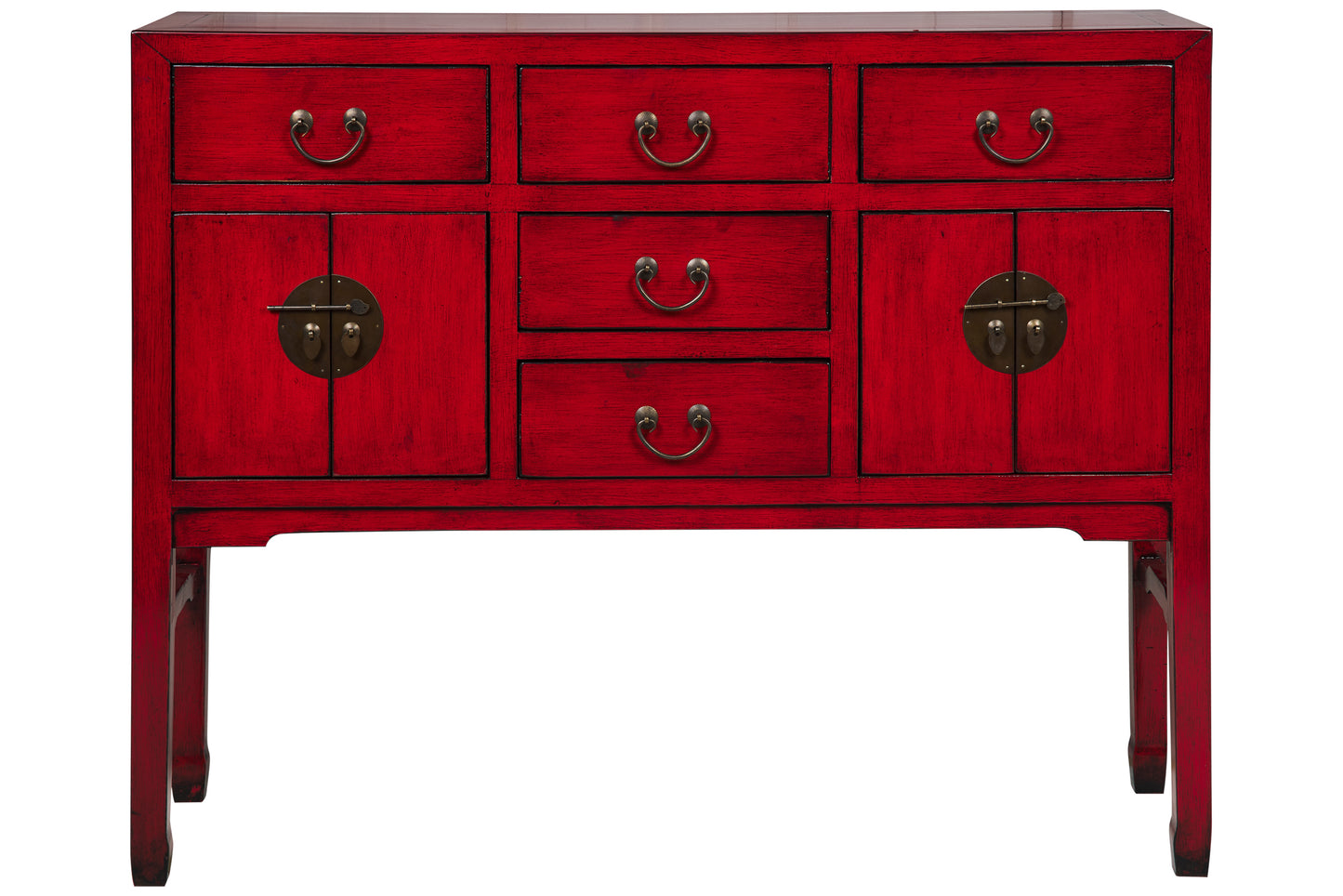 Mobile consolle stile cinese 4 ante 4 cassetti legno massiccio