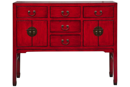 Mobile consolle stile cinese 4 ante 4 cassetti legno massiccio