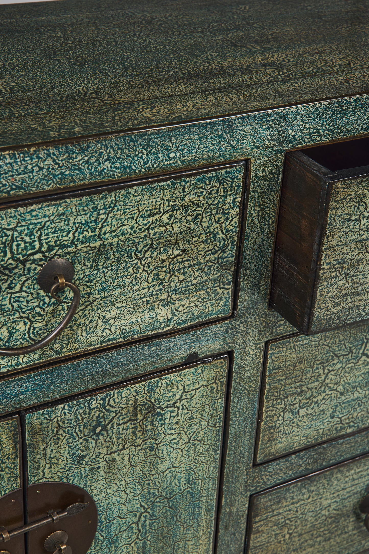 Mobile consolle stile cinese 4 ante 4 cassetti legno massiccio