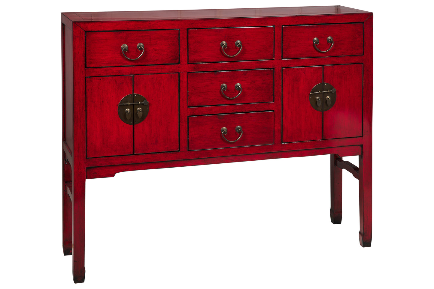 Mobile consolle stile cinese 4 ante 4 cassetti legno massiccio