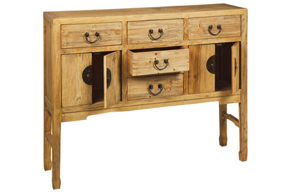 Mobile consolle stile cinese 4 ante 4 cassetti legno massiccio