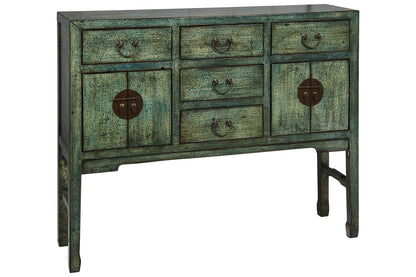 Mobile consolle stile cinese 4 ante 4 cassetti legno massiccio