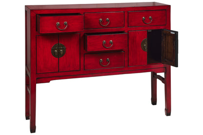 Mobile consolle stile cinese 4 ante 4 cassetti legno massiccio