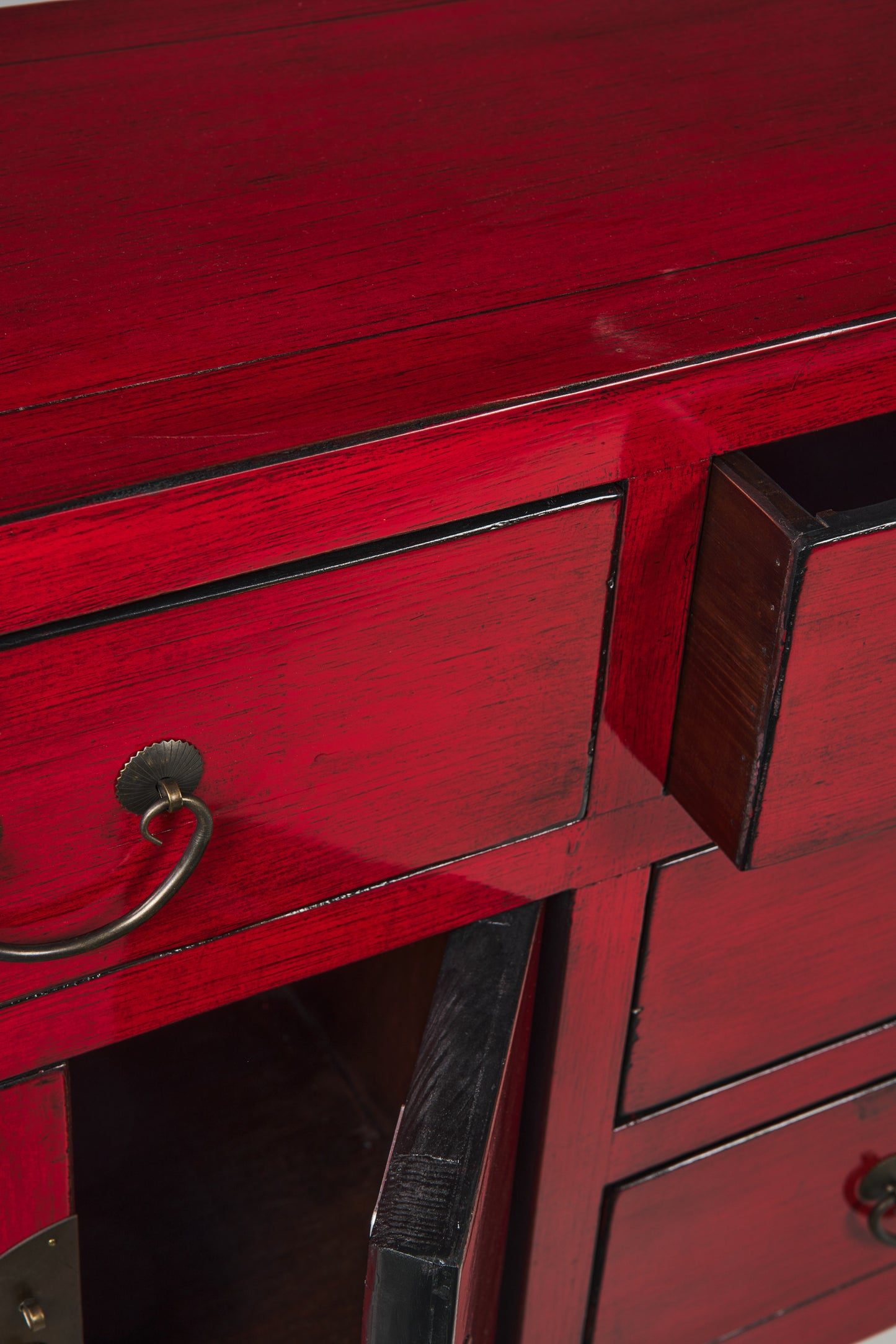 Mobile consolle stile cinese 4 ante 4 cassetti legno massiccio