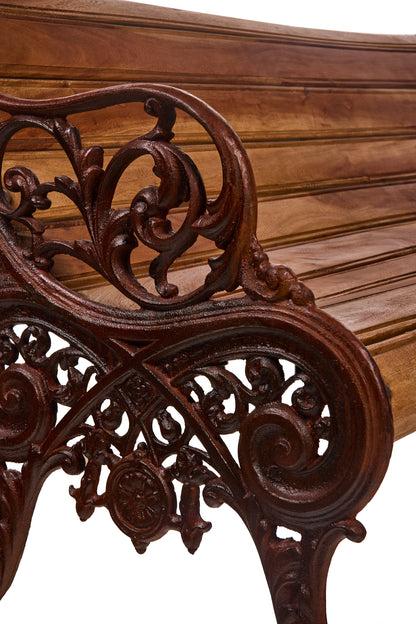 Panchina Liberty da giardino in ghisa e legno massiccio