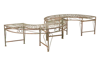 Panca ferro verde liberty tonda da giardino