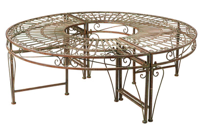 Panca ferro verde liberty tonda da giardino