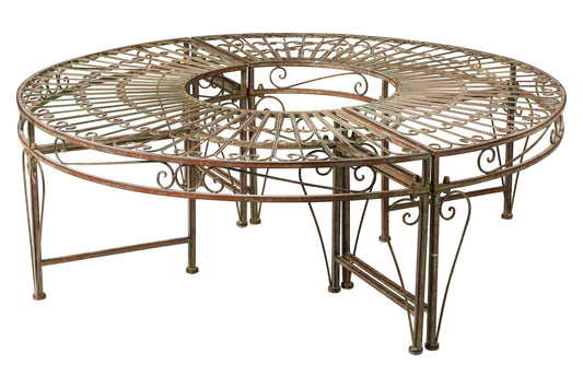 Panca ferro verde liberty tonda da giardino