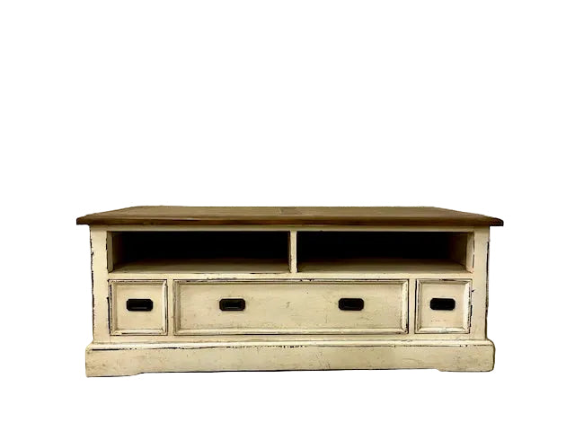 credenza porta tv shabby chic in legno massiccio  frontale