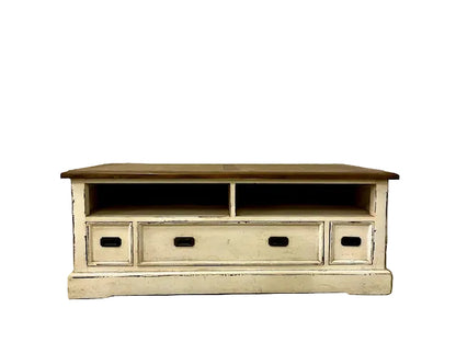 credenza porta tv shabby chic in legno massiccio  frontale