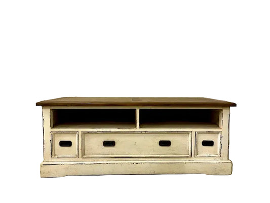 credenza porta tv shabby chic in legno massiccio  frontale