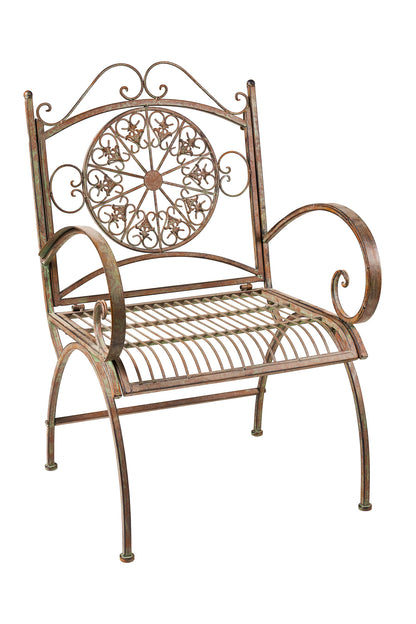 Completo da giardino in ferro battuto verde rame set 4 pezzi