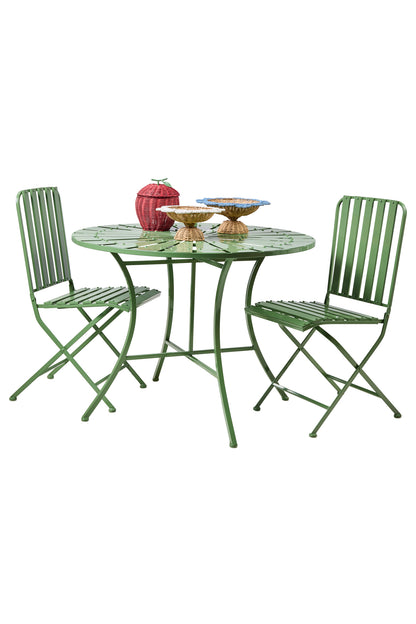 Sedie ferro pieghevoli verdi da giardino set 2 sedie