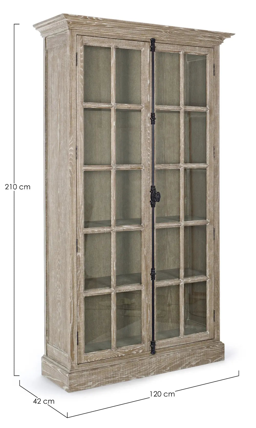 Vetrina provenzale 2 ante frontale legno frassino bianco